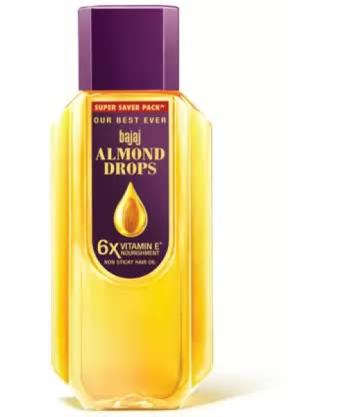 BAJAJ Almond Drops Hair Oil enriched with 6X Vitamin E, Reduces Hair Fall, 190ml Hair Oil 